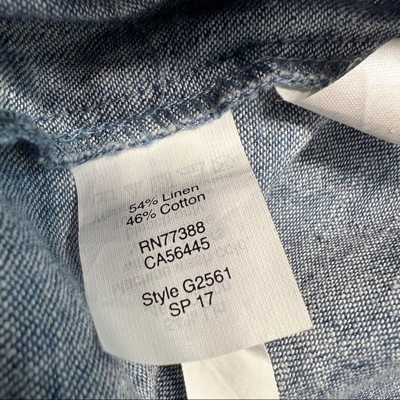 Madewell Chambray Cold-Shoulder Linen/Cotton Blend Denim Dress Size Small - Picture 9 of 9